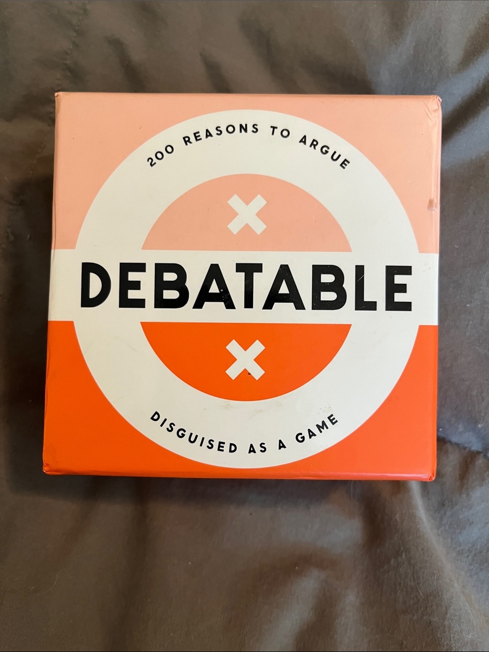 DEBATABLE Party Card Game - Peach & Orange Debate Prompts